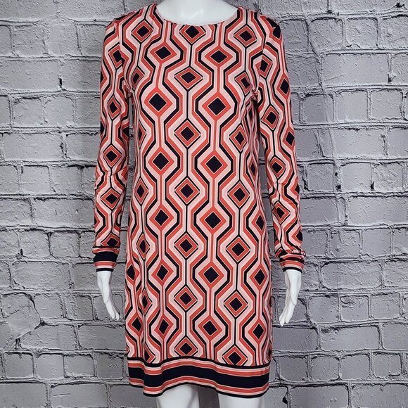 Michael Kors Women's Dress Coral Geometric Shape Dress, Women's Small - Picture 2 of 6